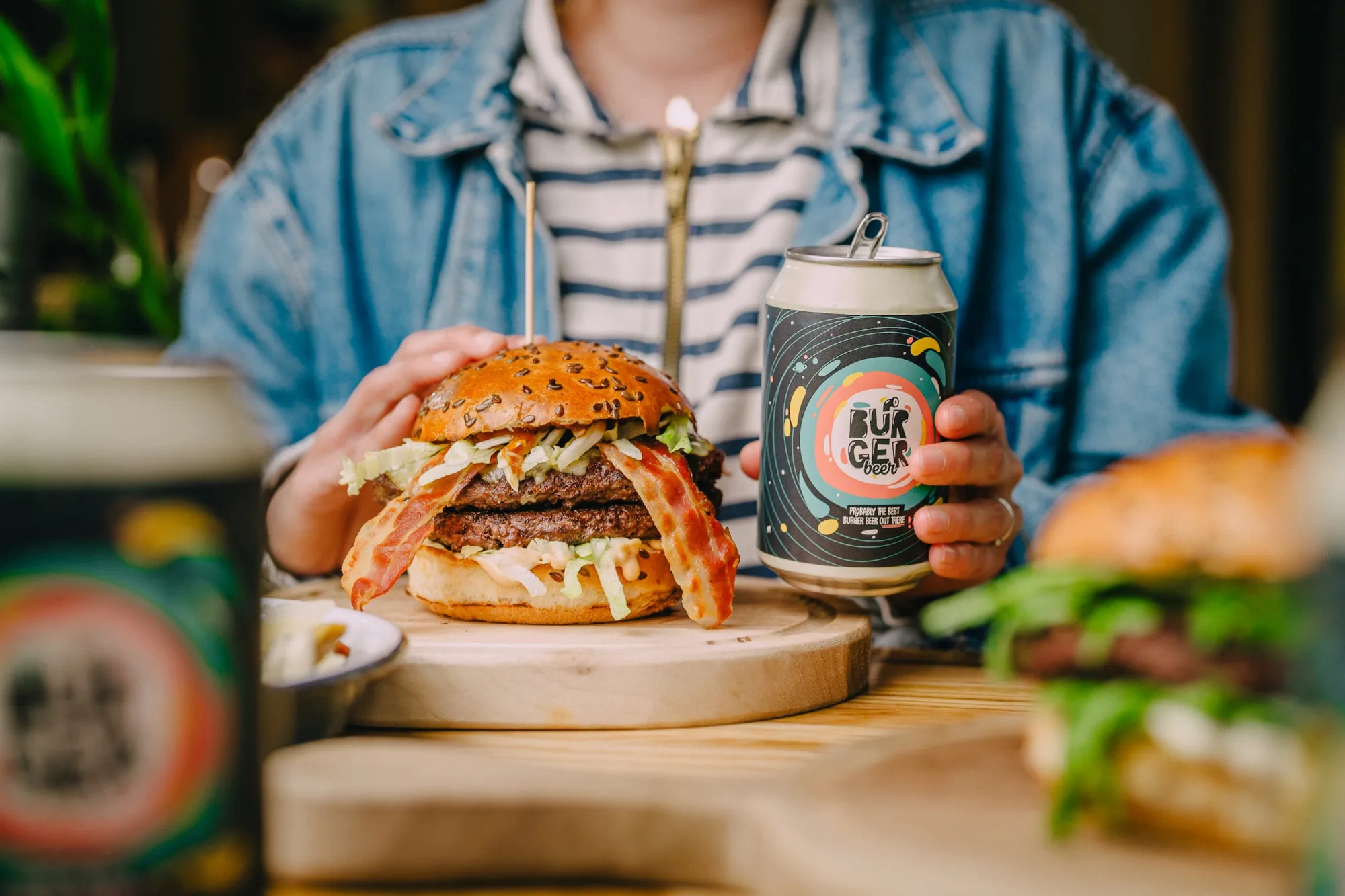 Burger and beer