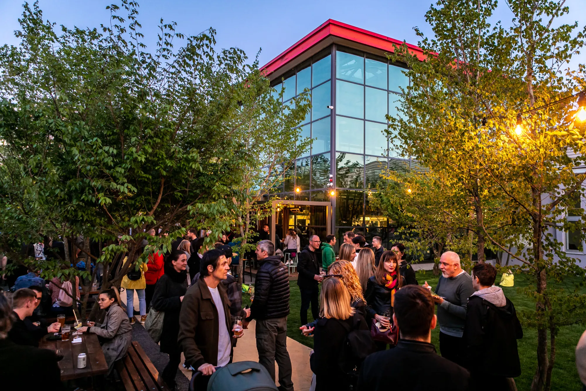 The Garden Brewery garden with people