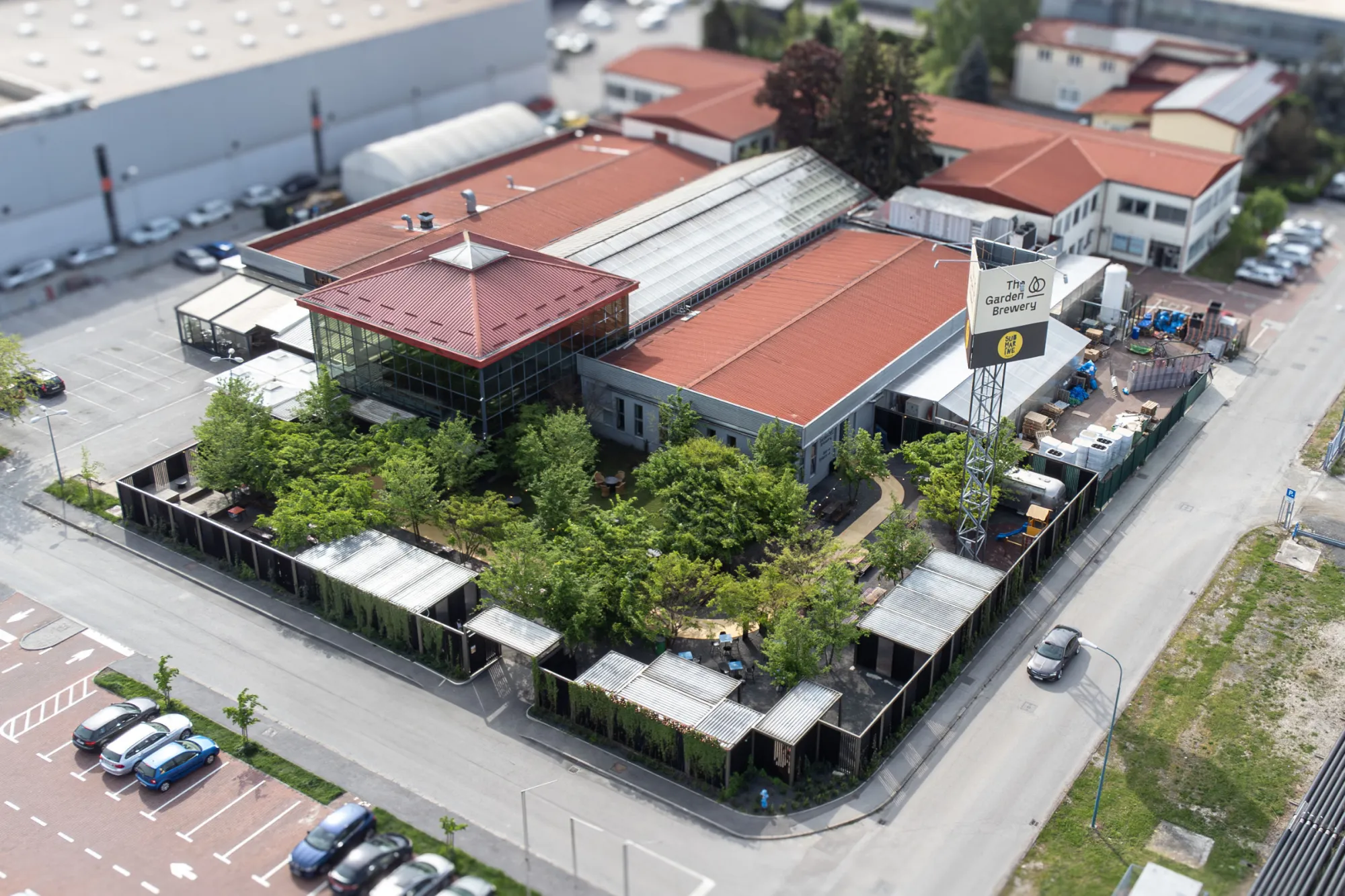 Aerial view of The Garden Brewery