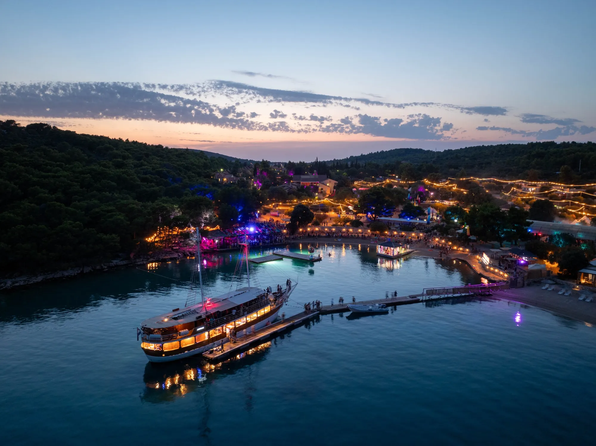 Aerial night view of The Garden Tisno